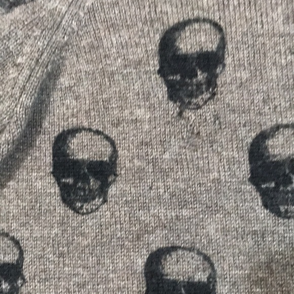 360 Skull Cashmere Cara Jack Brown Skull Print Cashmere Sweater Size S - Picture 7 of 13